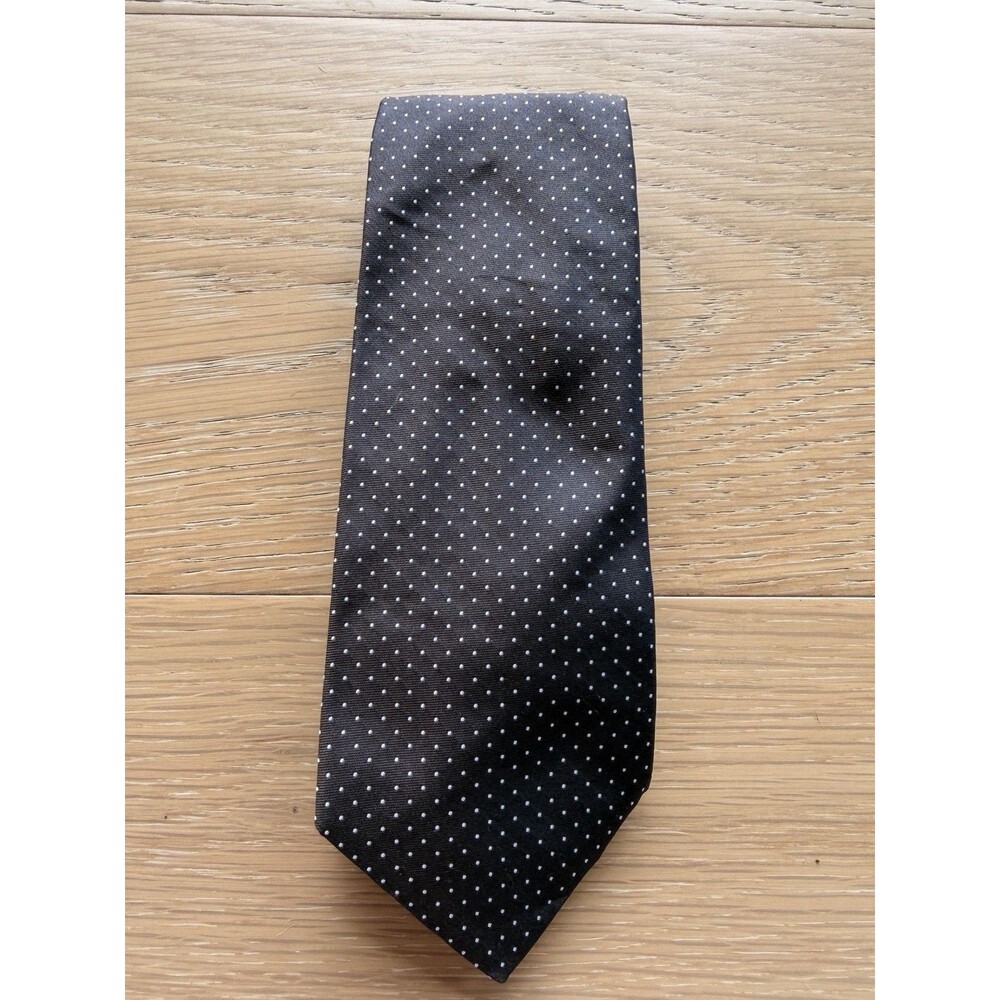 J. Hilburn Chocolate Brown Polka Dot 100% Silk Necktie